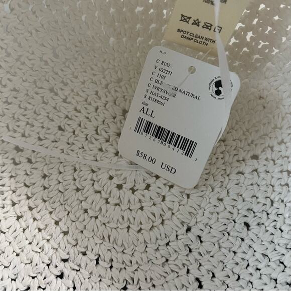 NWT FREE PEOPLE Amelia Scalloped Crochet Sun Hat White - Picture 5 of 5